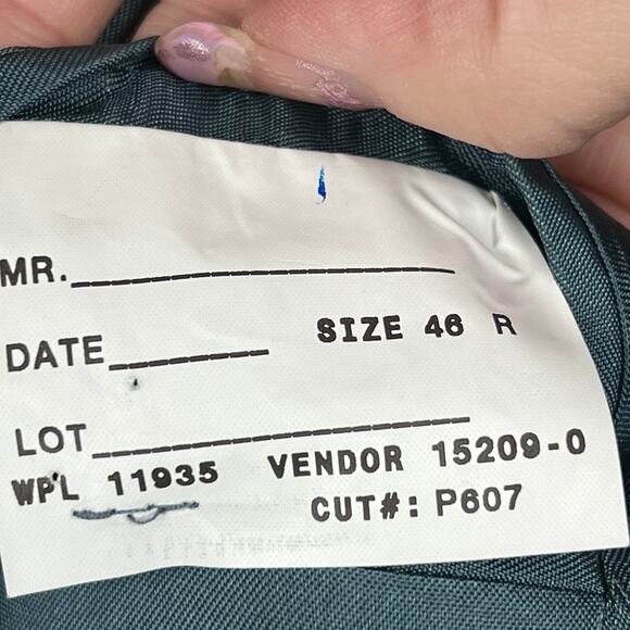 STAFFORD Men’s 46R Woven Wool Blend Navy Blue Sport Jacket Gold Crest Buttons - Picture 8 of 8